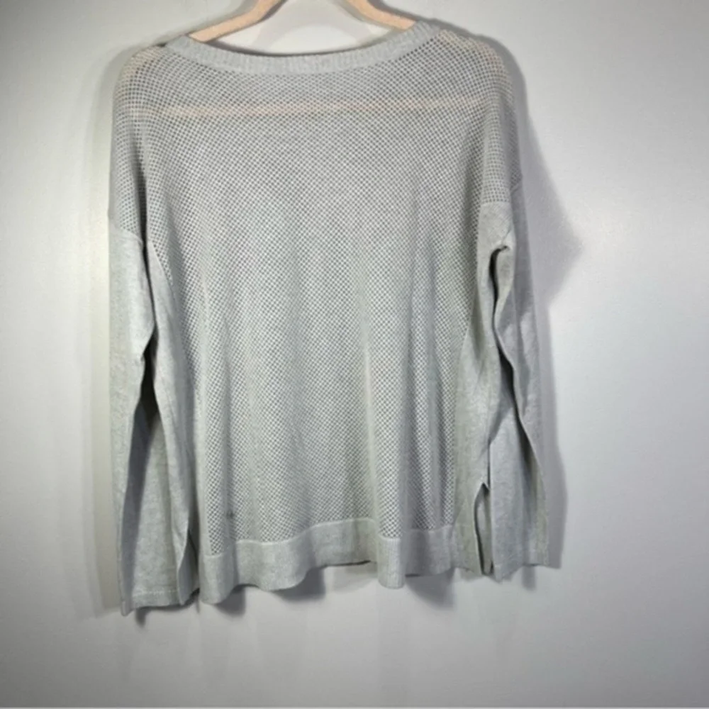 Lululemon Well Being Sweater Heathered Grey Size 12 Cashmere Blend Crew Neck